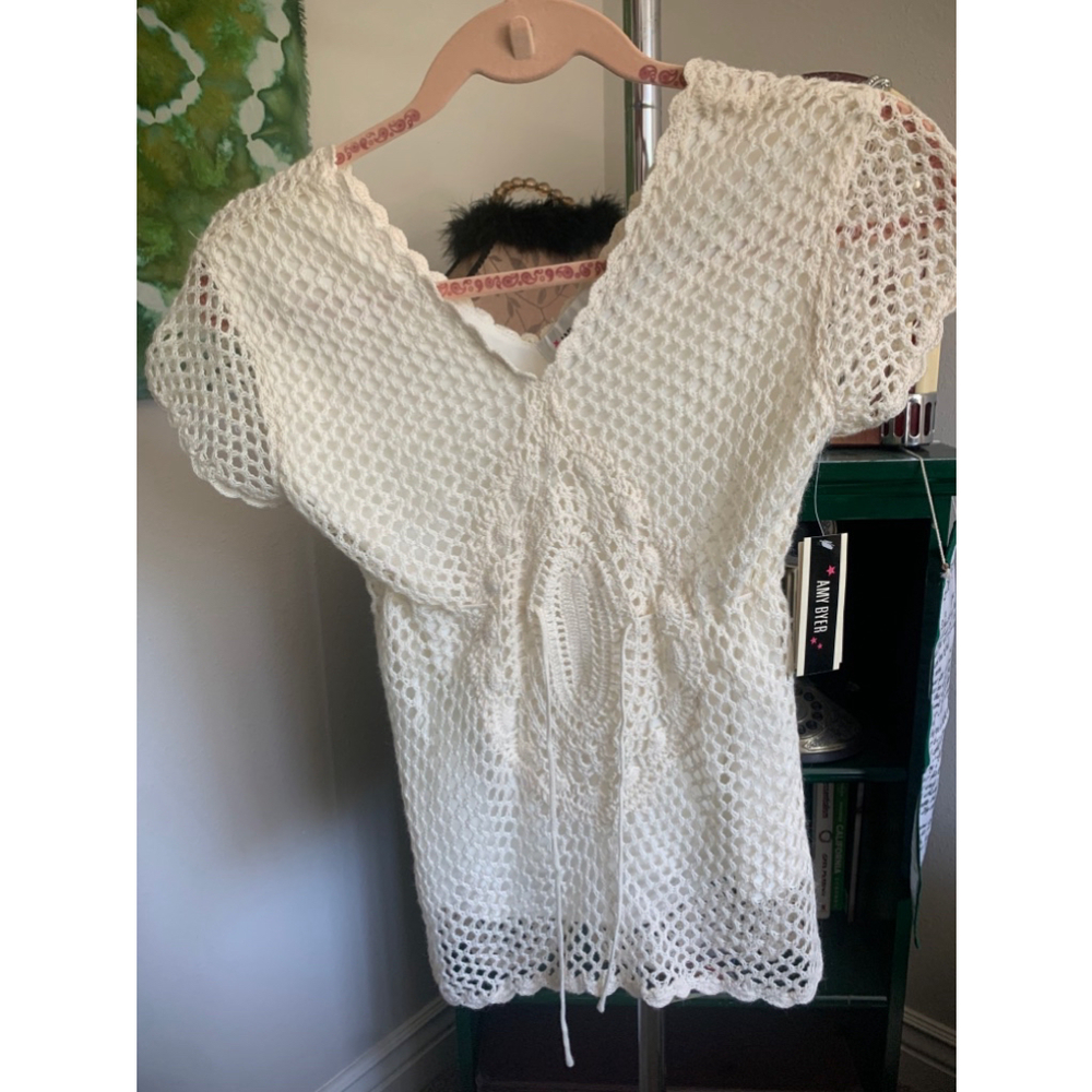 Amy Byer white lace top